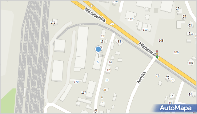 Tychy, Krótka, 7, mapa Tychów