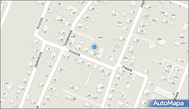 Tychy, Krucza, 13, mapa Tychów