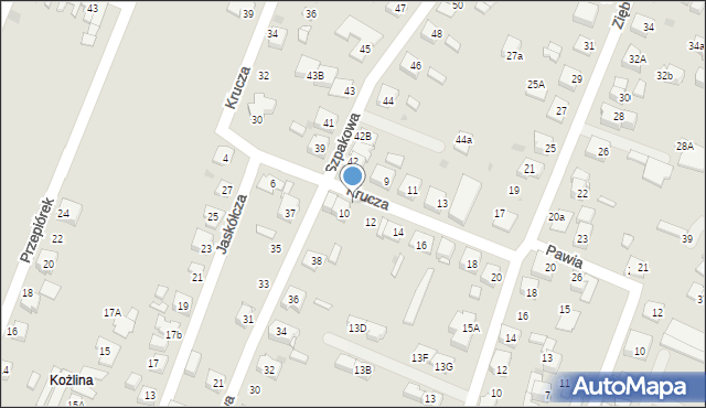 Tychy, Krucza, 15, mapa Tychów