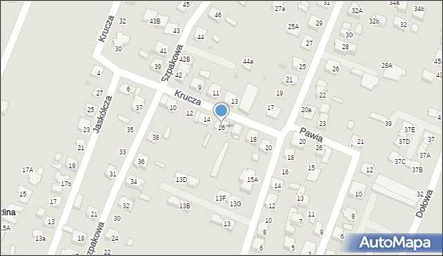 Tychy, Krucza, 16, mapa Tychów