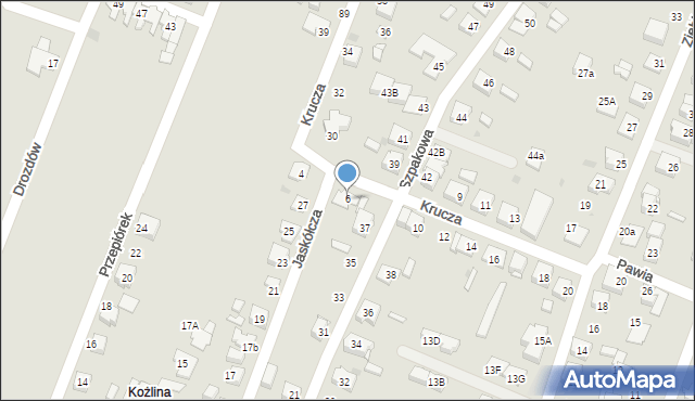 Tychy, Krucza, 8, mapa Tychów