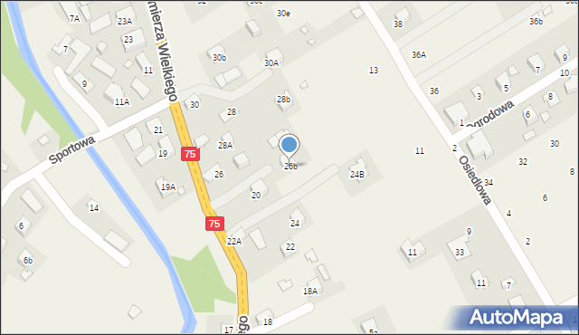 Tylicz, Króla Kazimierza Wielkiego, 26b, mapa Tylicz