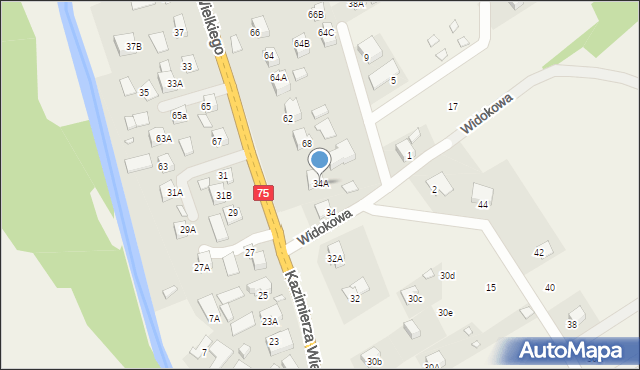 Tylicz, Króla Kazimierza Wielkiego, 34A, mapa Tylicz