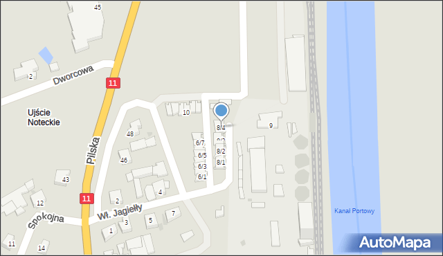 Ujście, Króla Władysława Jagiełły, 8/4, mapa Ujście