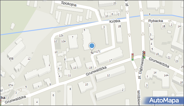 Ustka, Krótka, 5a, mapa Ustka