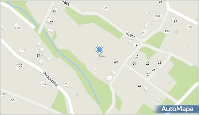 Ustroń, Kręta, 18c, mapa Ustroń