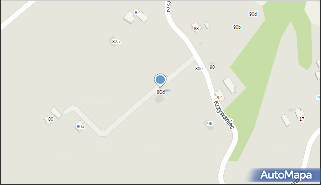 Ustroń, Krzywaniec, 80d, mapa Ustroń