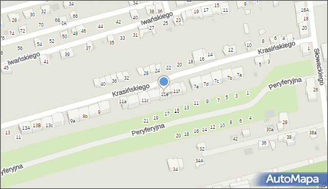 Wadowice, Krasińskiego Zygmunta, 11e, mapa Wadowice