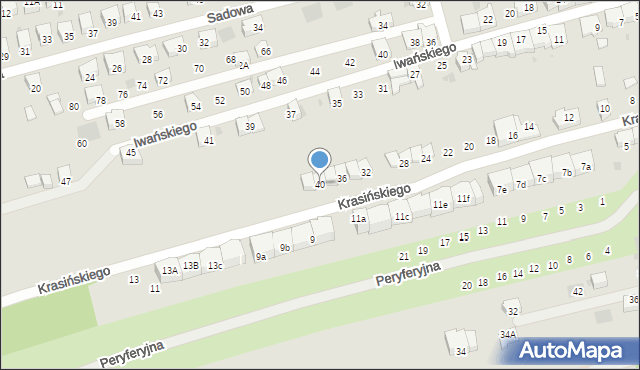 Wadowice, Krasińskiego Zygmunta, 40, mapa Wadowice