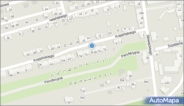 Wadowice, Krasińskiego Zygmunta, 7c, mapa Wadowice