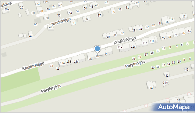 Wadowice, Krasińskiego Zygmunta, 9b, mapa Wadowice