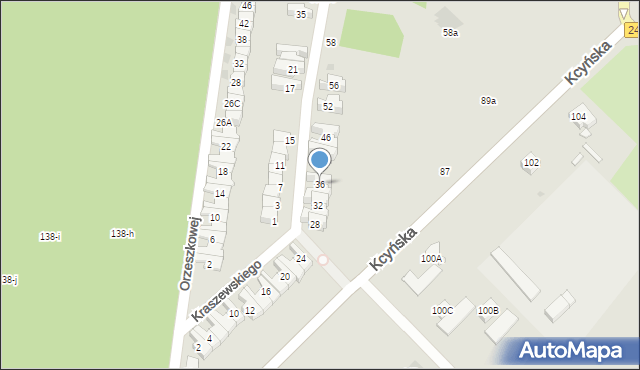 Wągrowiec, Kraszewskiego Józefa Ignacego, 36, mapa Wągrowiec