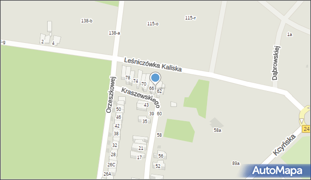 Wągrowiec, Kraszewskiego Józefa Ignacego, 64, mapa Wągrowiec