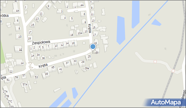 Wągrowiec, Kręta, 23, mapa Wągrowiec