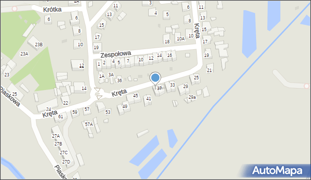 Wągrowiec, Kręta, 39, mapa Wągrowiec