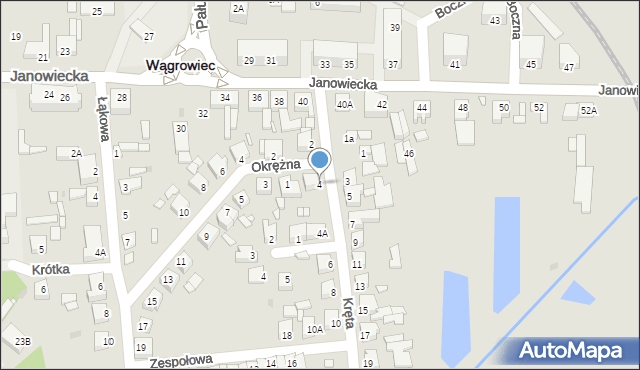 Wągrowiec, Kręta, 4, mapa Wągrowiec