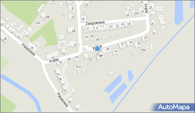 Wągrowiec, Kręta, 51, mapa Wągrowiec