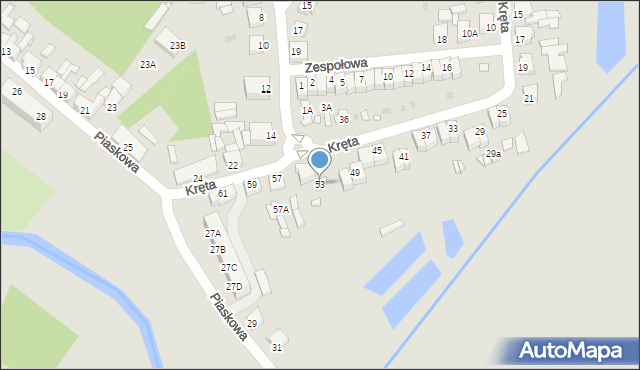 Wągrowiec, Kręta, 53, mapa Wągrowiec