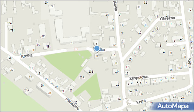 Wągrowiec, Krótka, 6, mapa Wągrowiec