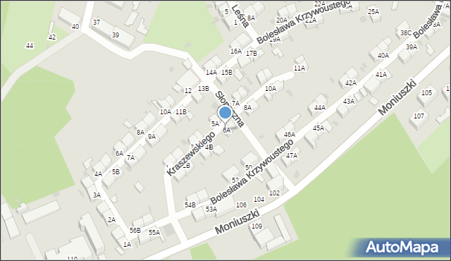 Wałbrzych, Kraszewskiego Józefa Ignacego, 6A, mapa Wałbrzycha