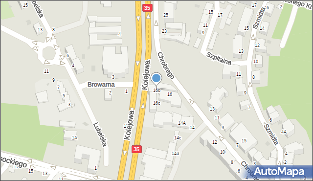 Wałbrzych, Króla Bolesława Chrobrego, 16b, mapa Wałbrzycha