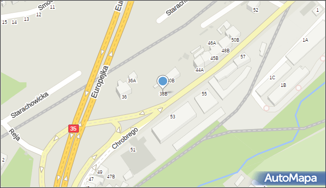 Wałbrzych, Króla Bolesława Chrobrego, 38B, mapa Wałbrzycha