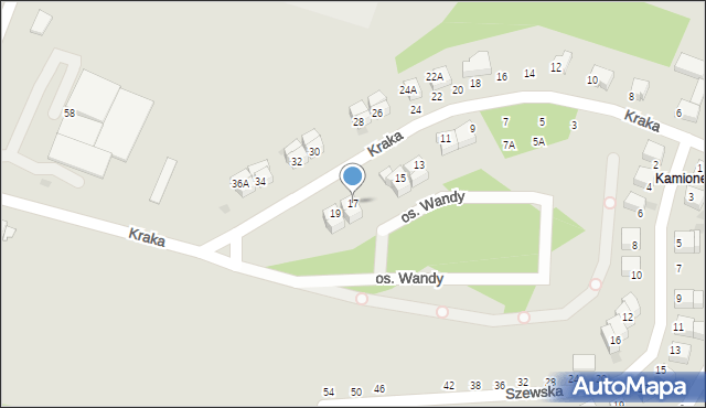 Wałbrzych, Kraka, 17, mapa Wałbrzycha