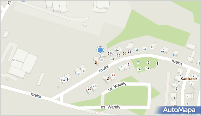 Wałbrzych, Kraka, 26A, mapa Wałbrzycha