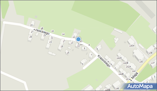 Wałbrzych, Krasickiego Ignacego, bp., 11, mapa Wałbrzycha