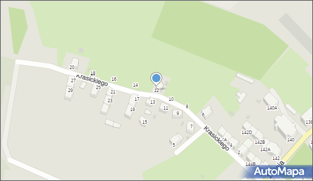 Wałbrzych, Krasickiego Ignacego, bp., 12, mapa Wałbrzycha