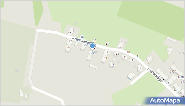 Wałbrzych, Krasickiego Ignacego, bp., 23, mapa Wałbrzycha