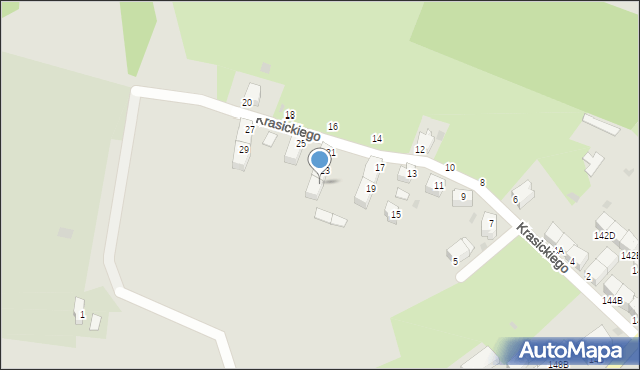 Wałbrzych, Krasickiego Ignacego, bp., 23A, mapa Wałbrzycha