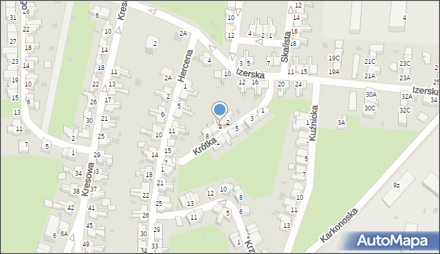 Wałbrzych, Krótka, 4, mapa Wałbrzycha