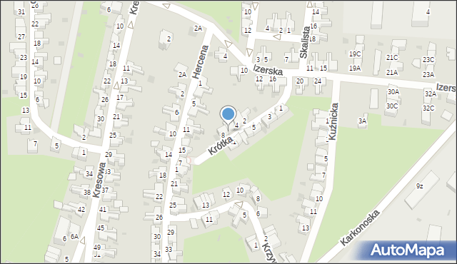 Wałbrzych, Krótka, 6, mapa Wałbrzycha