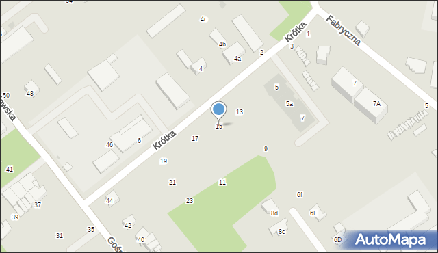 Warka, Krótka, 15, mapa Warka