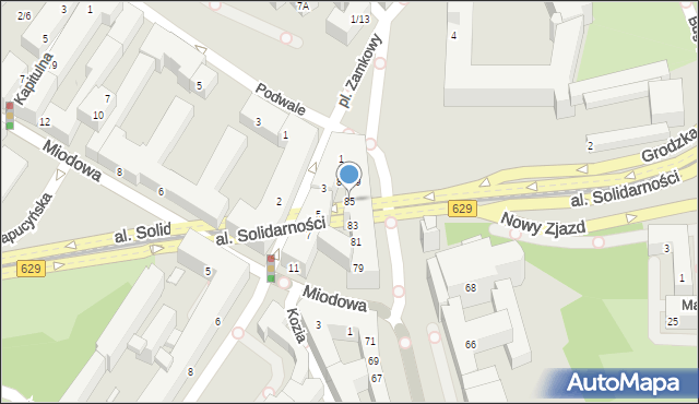 Warszawa, Krakowskie Przedmieście, 85, mapa Warszawy