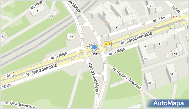 Warszawa, Kruczkowskiego Leona, 15B, mapa Warszawy