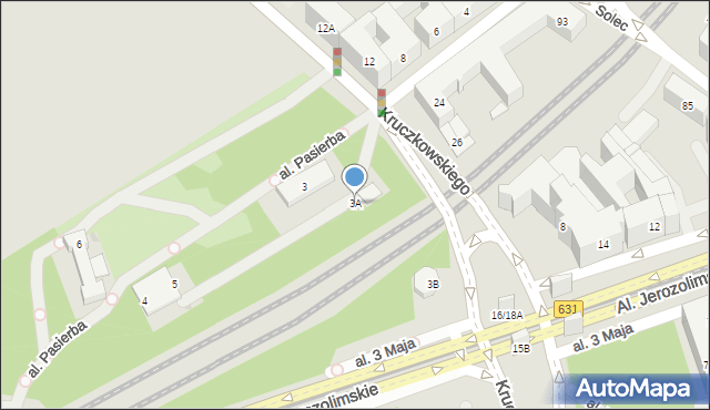 Warszawa, Kruczkowskiego Leona, 3A, mapa Warszawy