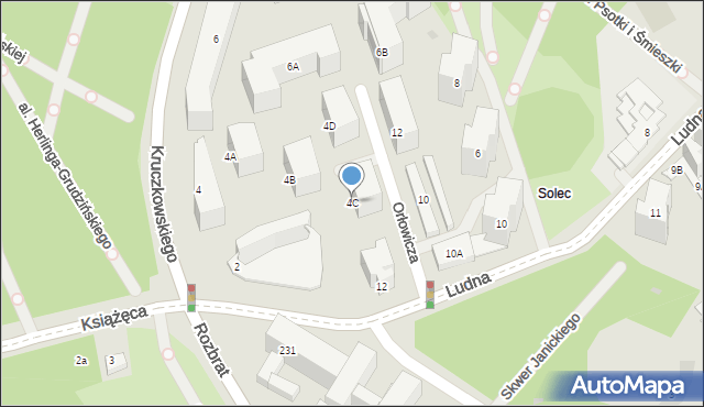 Warszawa, Kruczkowskiego Leona, 4C, mapa Warszawy