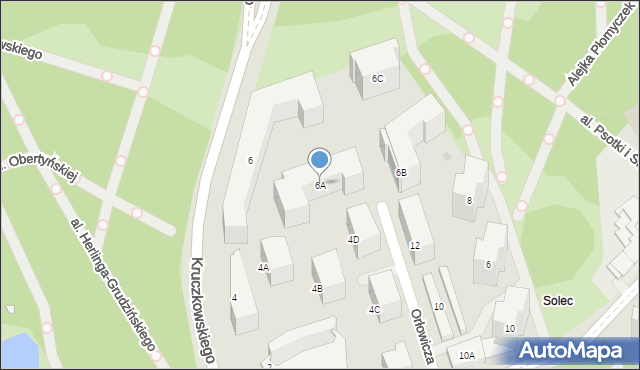 Warszawa, Kruczkowskiego Leona, 6A, mapa Warszawy