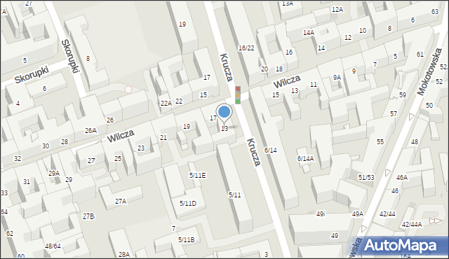 Warszawa, Krucza, 13, mapa Warszawy