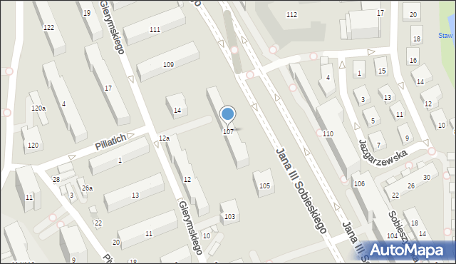 Warszawa, Króla Jana III Sobieskiego, 107, mapa Warszawy