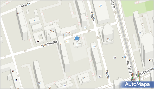 Warszawa, Krochmalna, 1, mapa Warszawy