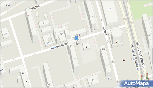 Warszawa, Krochmalna, 33, mapa Warszawy