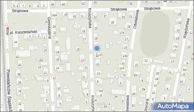Warszawa, Kruszyńska, 14, mapa Warszawy