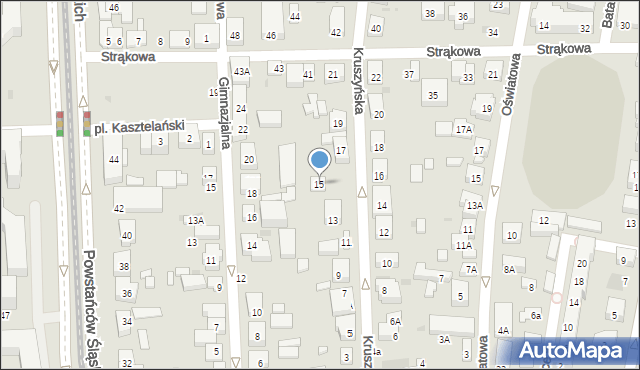 Warszawa, Kruszyńska, 15, mapa Warszawy