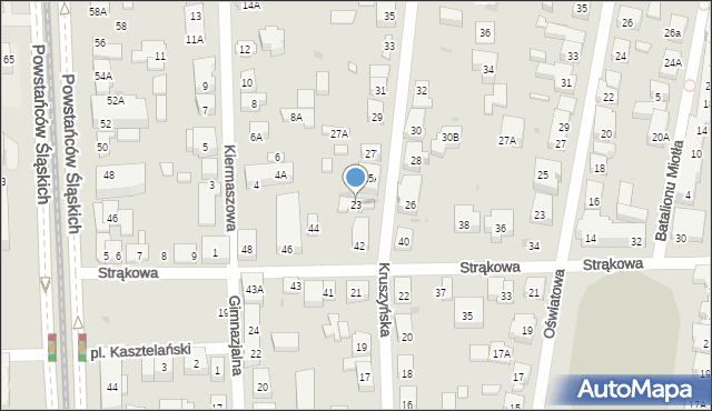 Warszawa, Kruszyńska, 23, mapa Warszawy