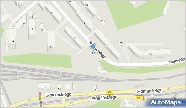 Warszawa, Krajewskiego Rafała, 1B, mapa Warszawy