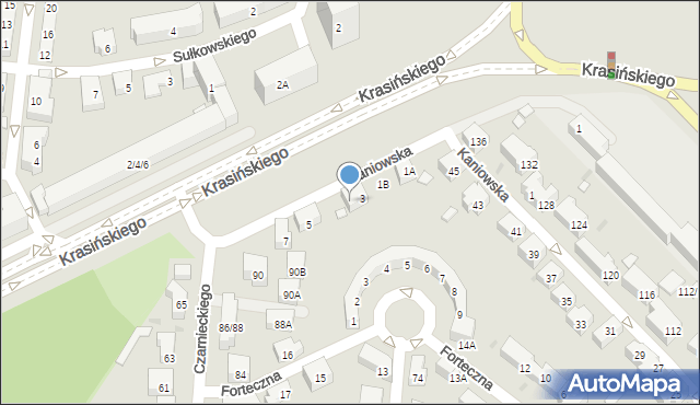 Warszawa, Krasińskiego Zygmunta, 3A, mapa Warszawy