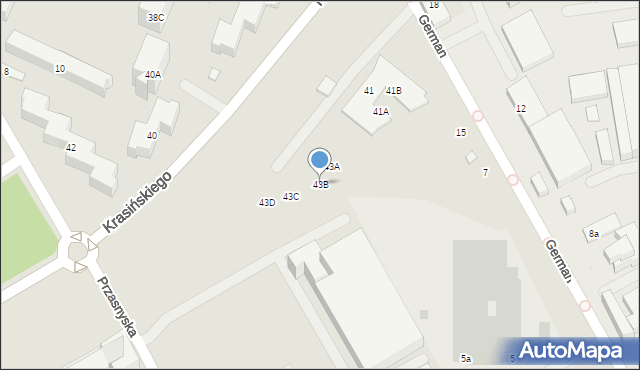 Warszawa, Krasińskiego Zygmunta, 43B, mapa Warszawy